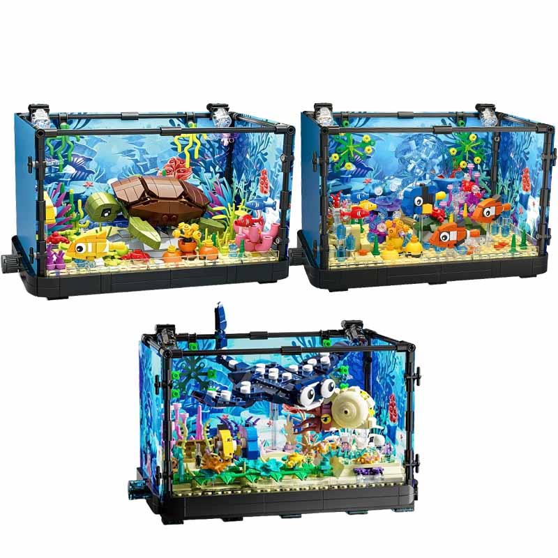 Aquarium Fish Game - Zestaw klocków do budowy akwarium ze